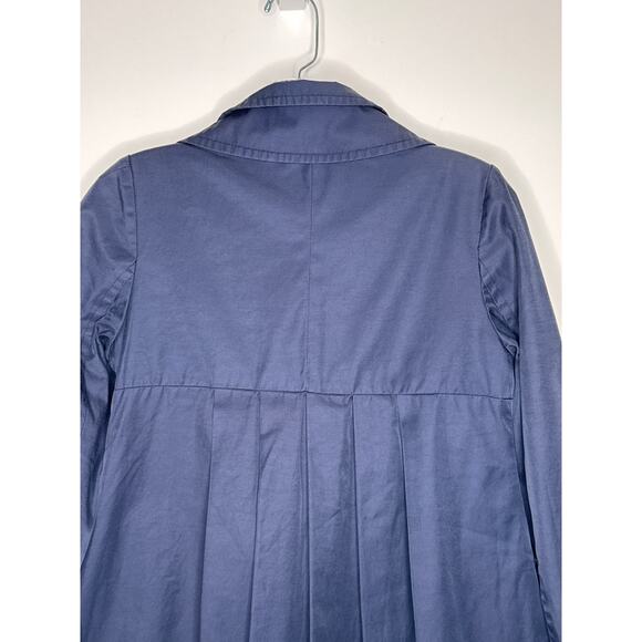 Miss Sixty M60 Navy Trench Jacket Gold Button Military Style pleated back XS - Picture 9 of 13